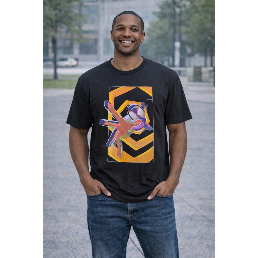 Next Level‎ Comic Core Superhero Graphic Tee Black Y2K Streetwear L